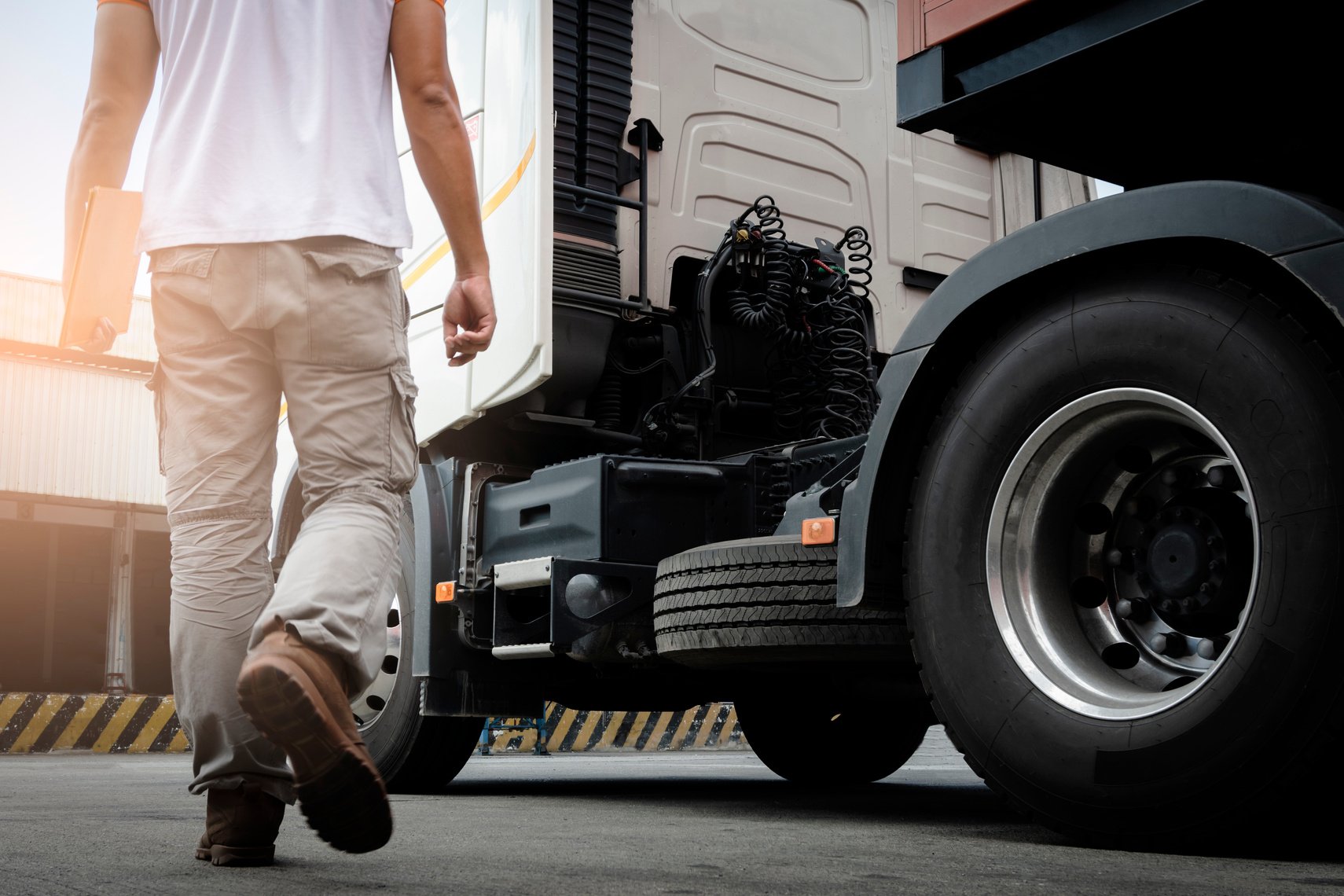 truck driver with semi truck