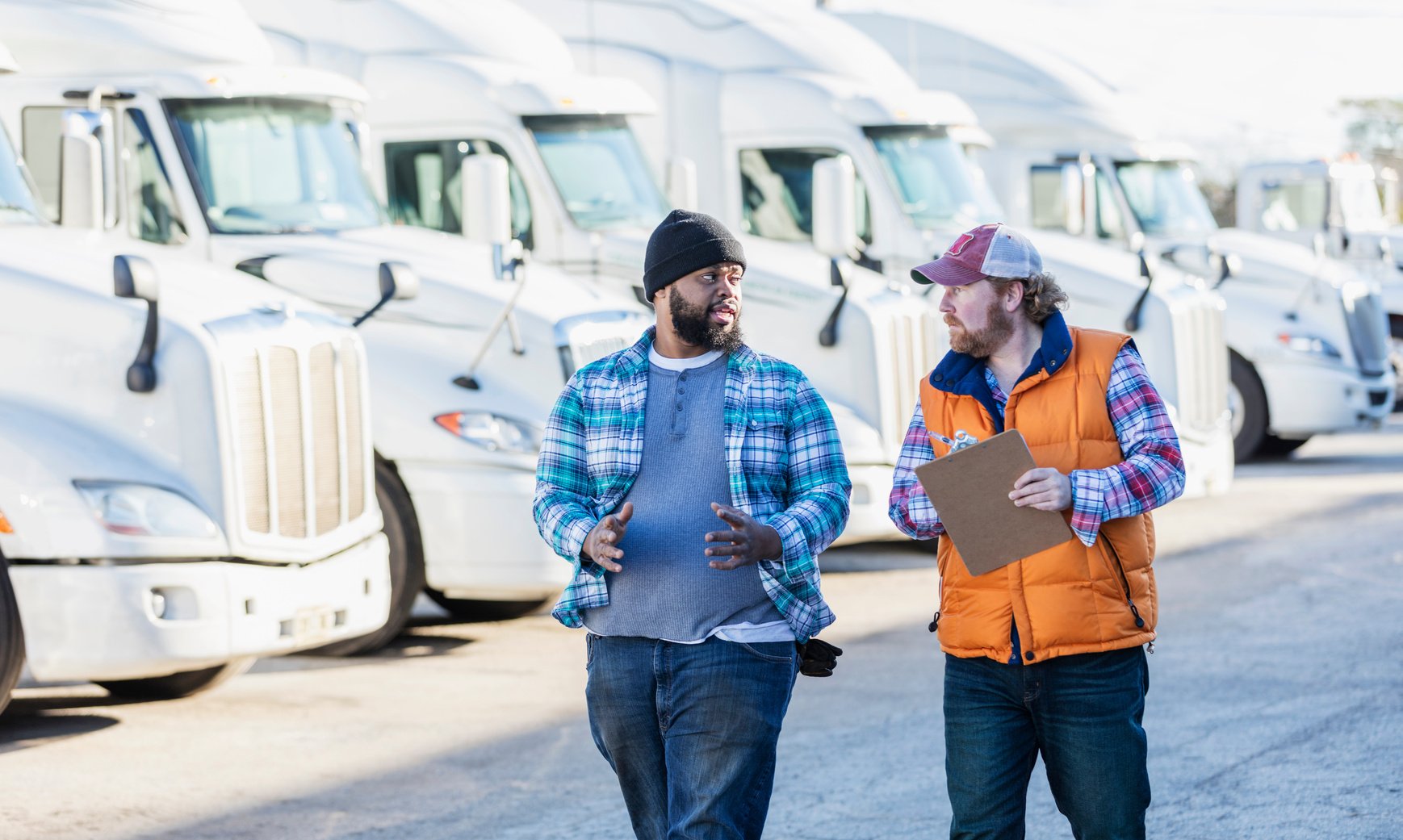 Truck drivers with fleet of semi-trucks